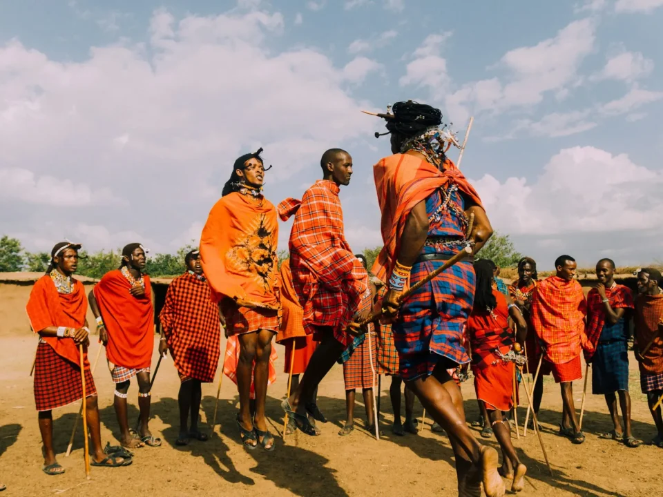 Masai tribe Men performing their cultural dance